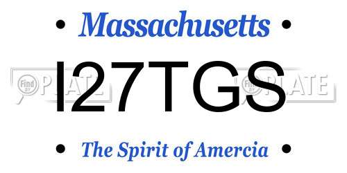 I27TGS Massachusetts License Plate