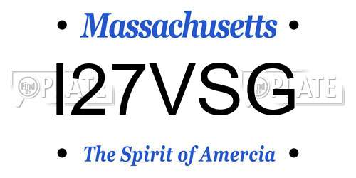 I27VSG Massachusetts License Plate