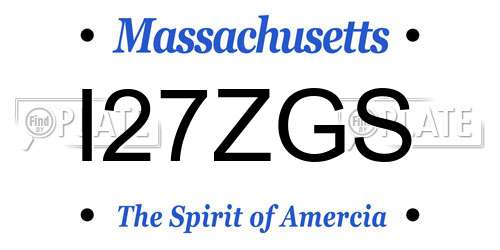 I27ZGS Massachusetts License Plate