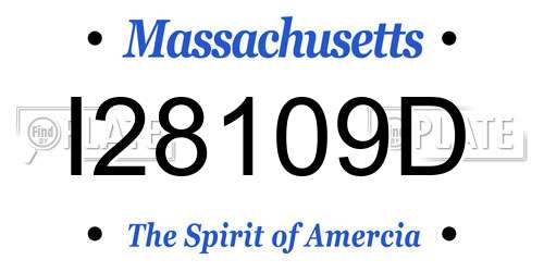 I28109D Massachusetts License Plate
