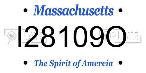 I28109O Massachusetts License Plate