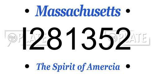 I281352 Massachusetts License Plate
