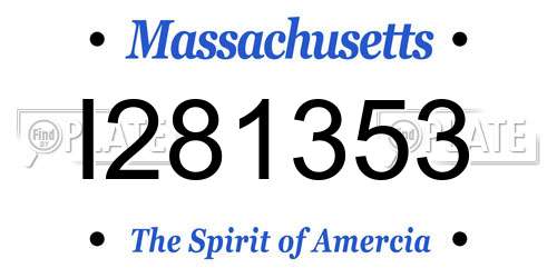 I281353 Massachusetts License Plate