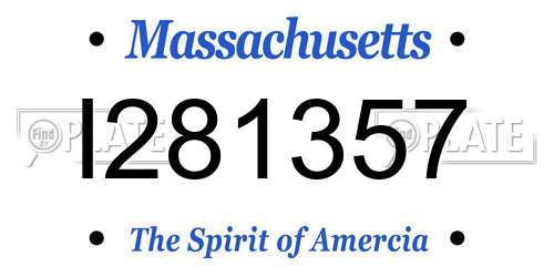 I281357 Massachusetts License Plate