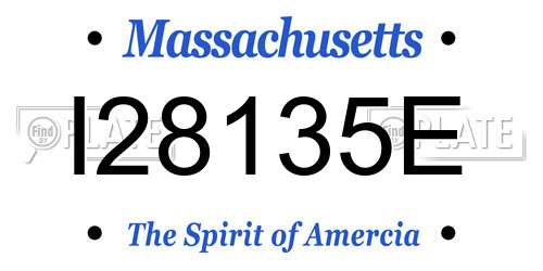 I28135E Massachusetts License Plate