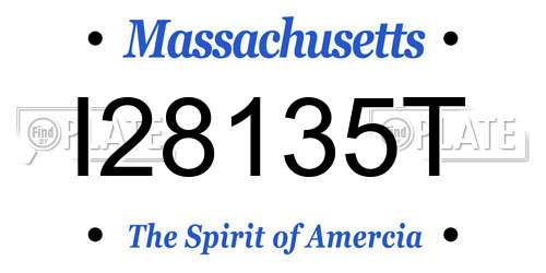 I28135T Massachusetts License Plate