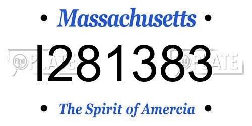 I281383 Massachusetts License Plate