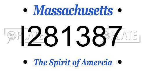 I281387 Massachusetts License Plate