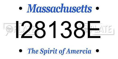 I28138E Massachusetts License Plate