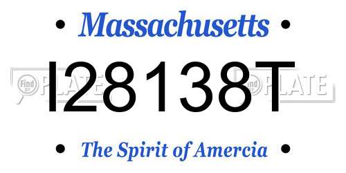 I28138T Massachusetts License Plate