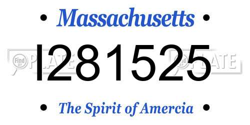 I281525 Massachusetts License Plate