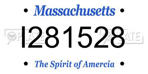 I281528 Massachusetts License Plate