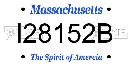 I28152B Massachusetts License Plate