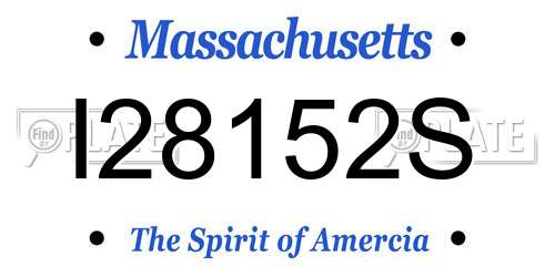 I28152S Massachusetts License Plate