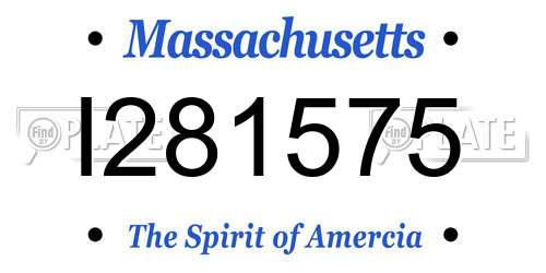 I281575 Massachusetts License Plate