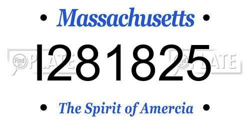 I281825 Massachusetts License Plate