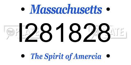 I281828 Massachusetts License Plate