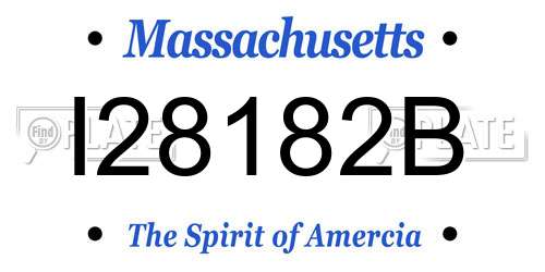 I28182B Massachusetts License Plate