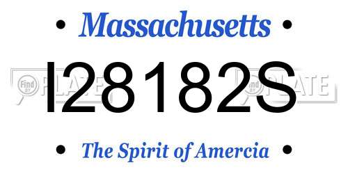 I28182S Massachusetts License Plate