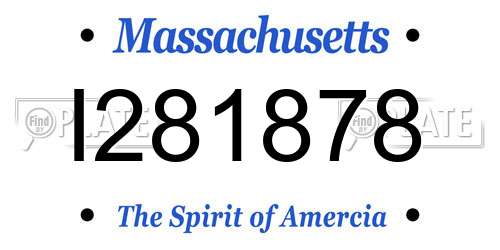 I281878 Massachusetts License Plate