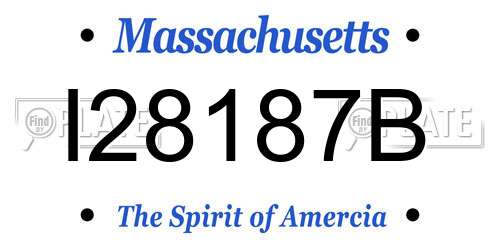 I28187B Massachusetts License Plate