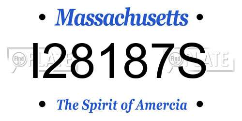 I28187S Massachusetts License Plate