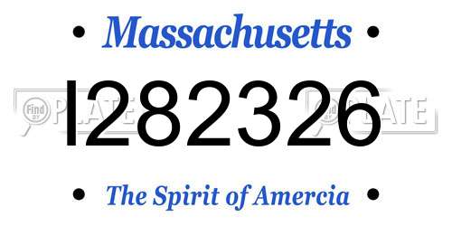 I282326 Massachusetts License Plate