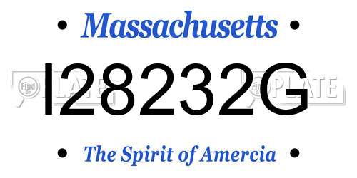 I28232G Massachusetts License Plate