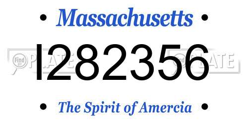 I282356 Massachusetts License Plate