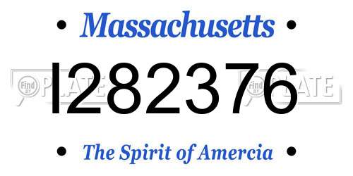 I282376 Massachusetts License Plate