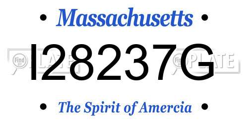 I28237G Massachusetts License Plate