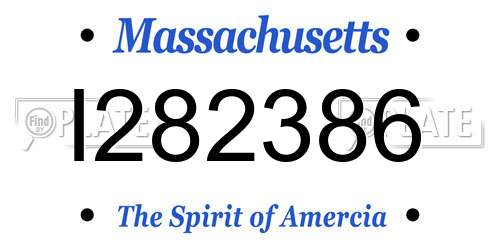 I282386 Massachusetts License Plate