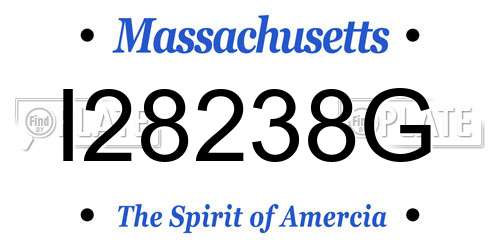 I28238G Massachusetts License Plate