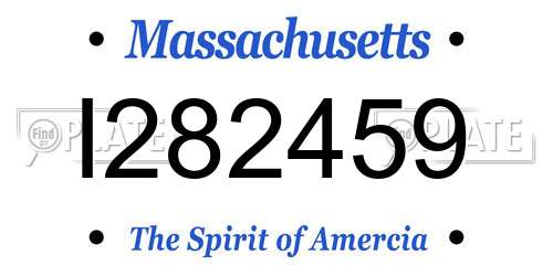 I282459 Massachusetts License Plate