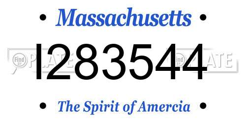 I283544 Massachusetts License Plate