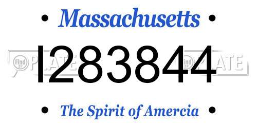 I283844 Massachusetts License Plate