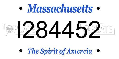 I284452 Massachusetts License Plate