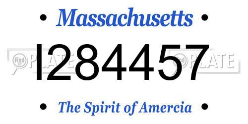I284457 Massachusetts License Plate
