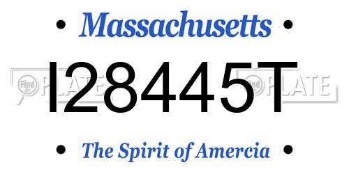 I28445T Massachusetts License Plate