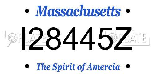 I28445Z Massachusetts License Plate