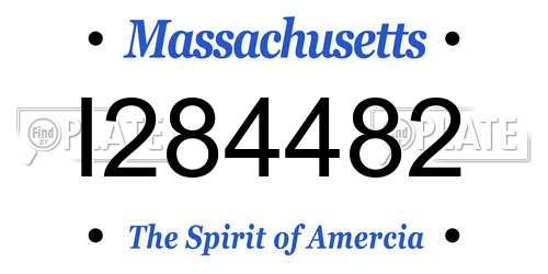 I284482 Massachusetts License Plate
