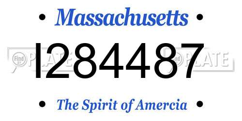 I284487 Massachusetts License Plate