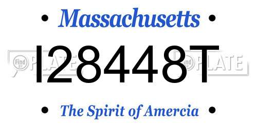 I28448T Massachusetts License Plate