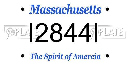 I2844I Massachusetts License Plate