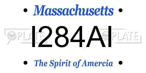 I284AI Massachusetts License Plate