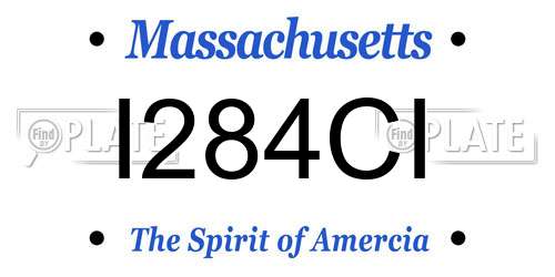 I284CI Massachusetts License Plate