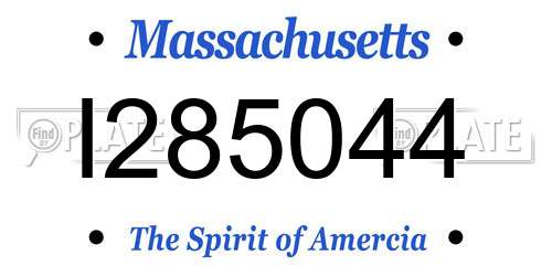 I285044 Massachusetts License Plate