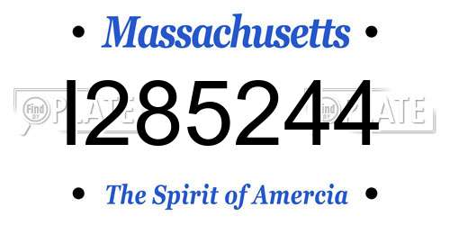 I285244 Massachusetts License Plate