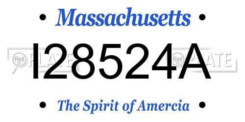 I28524A Massachusetts License Plate