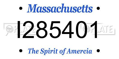 I285401 Massachusetts License Plate